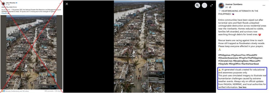 AI Image of Typhoon Kalmaegi’s Wrath in the Philippines Sparks Confusion